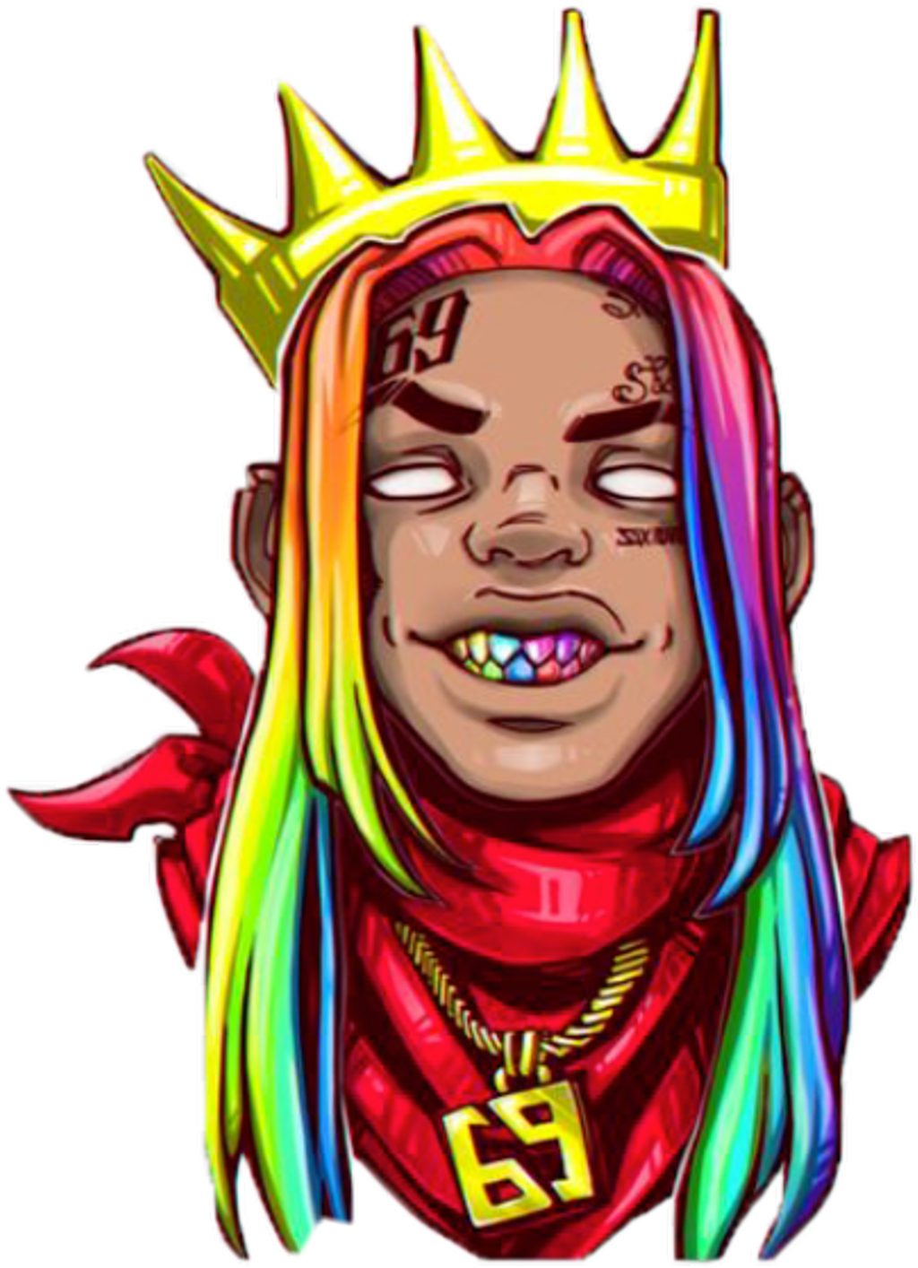 6ix9ine Sticker - 6ix9ine Cartoon (1024x1414), Png Download