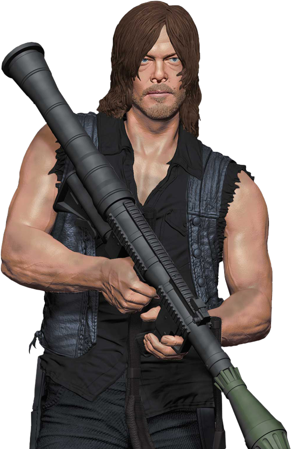 Home - Daryl Dixon 10 Inch Mcfarlane (730x915), Png Download
