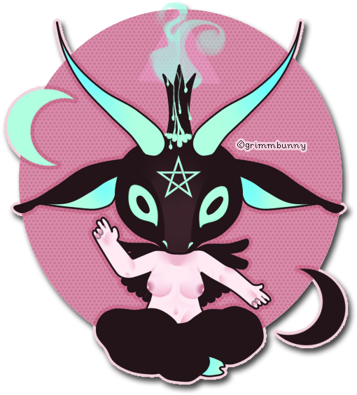 Contact Me - Cute Baphomet (666x580), Png Download