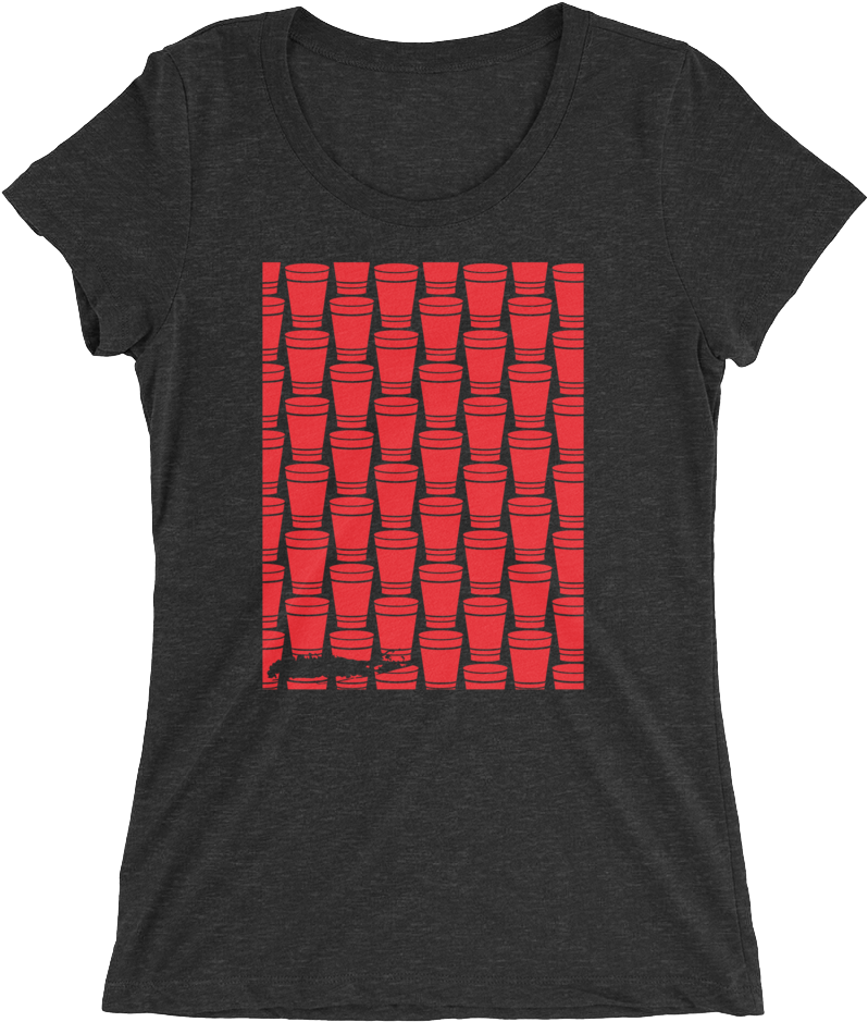 Women's Long Boi Red Cup "all Over" - Sonya Deville T Shirt (1000x1000), Png Download