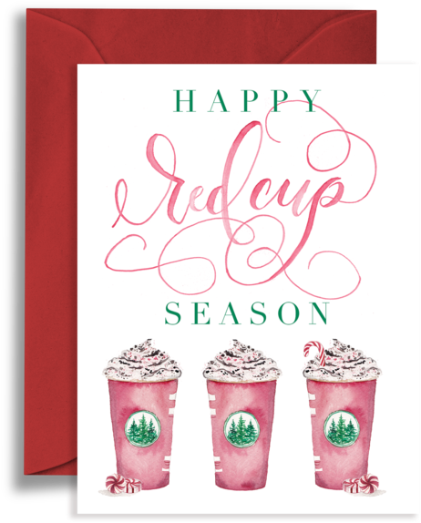 Happy Red Cup Season Notecard (1000x857), Png Download
