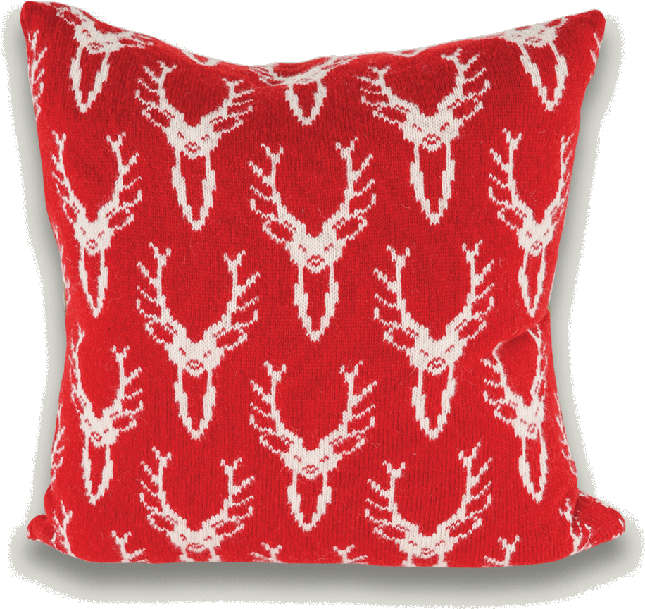 Scottish Stag Deer Head Knitted Cushion - Cushion (1200x1200), Png Download
