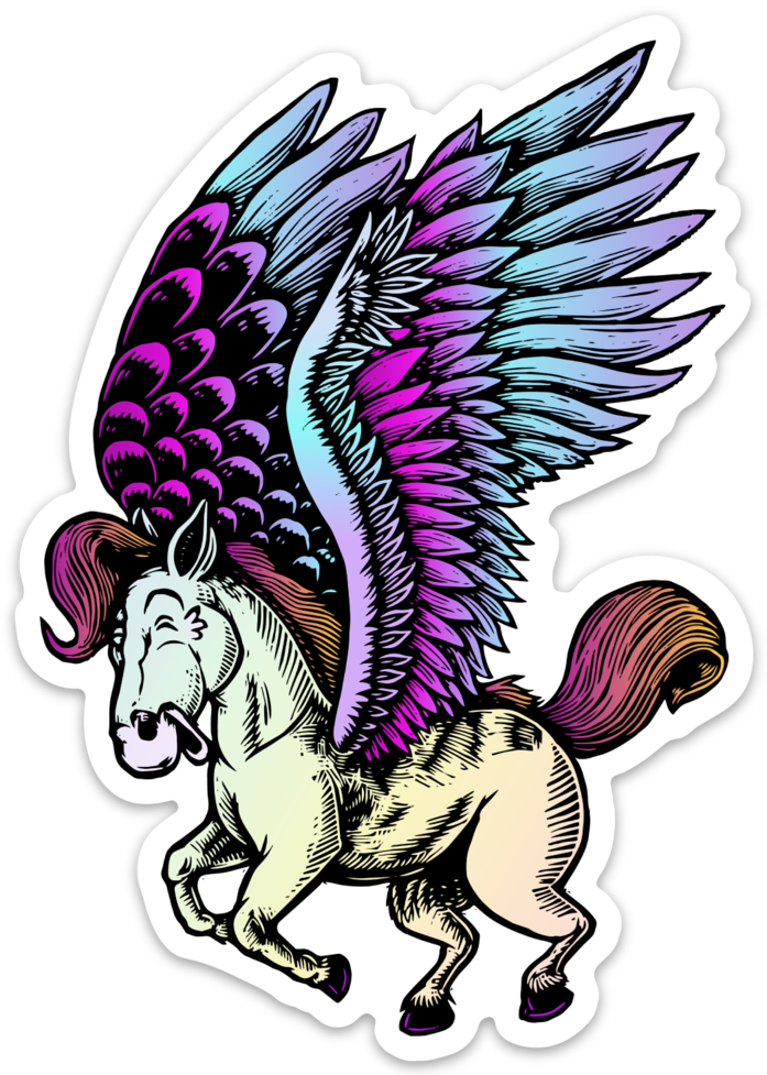 Image Of Pegasus Sticker (697x977), Png Download