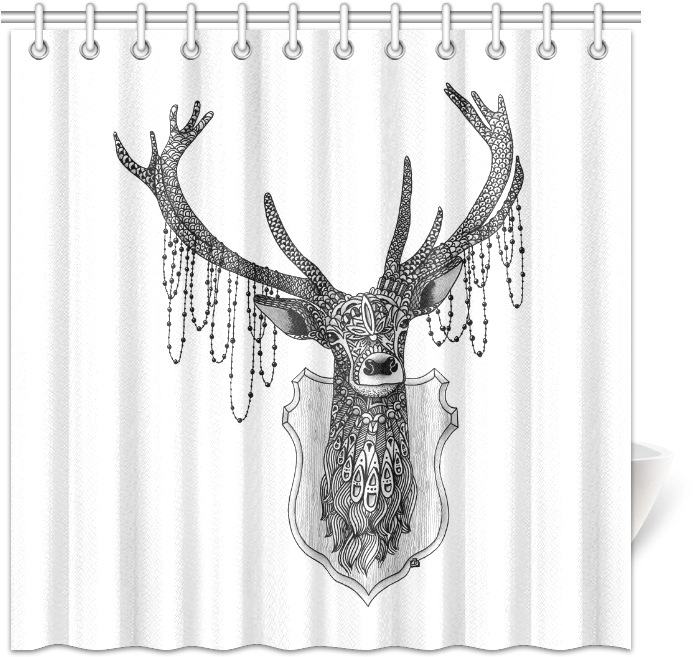 Ornate Deer Head Drawing - Sketch (800x800), Png Download
