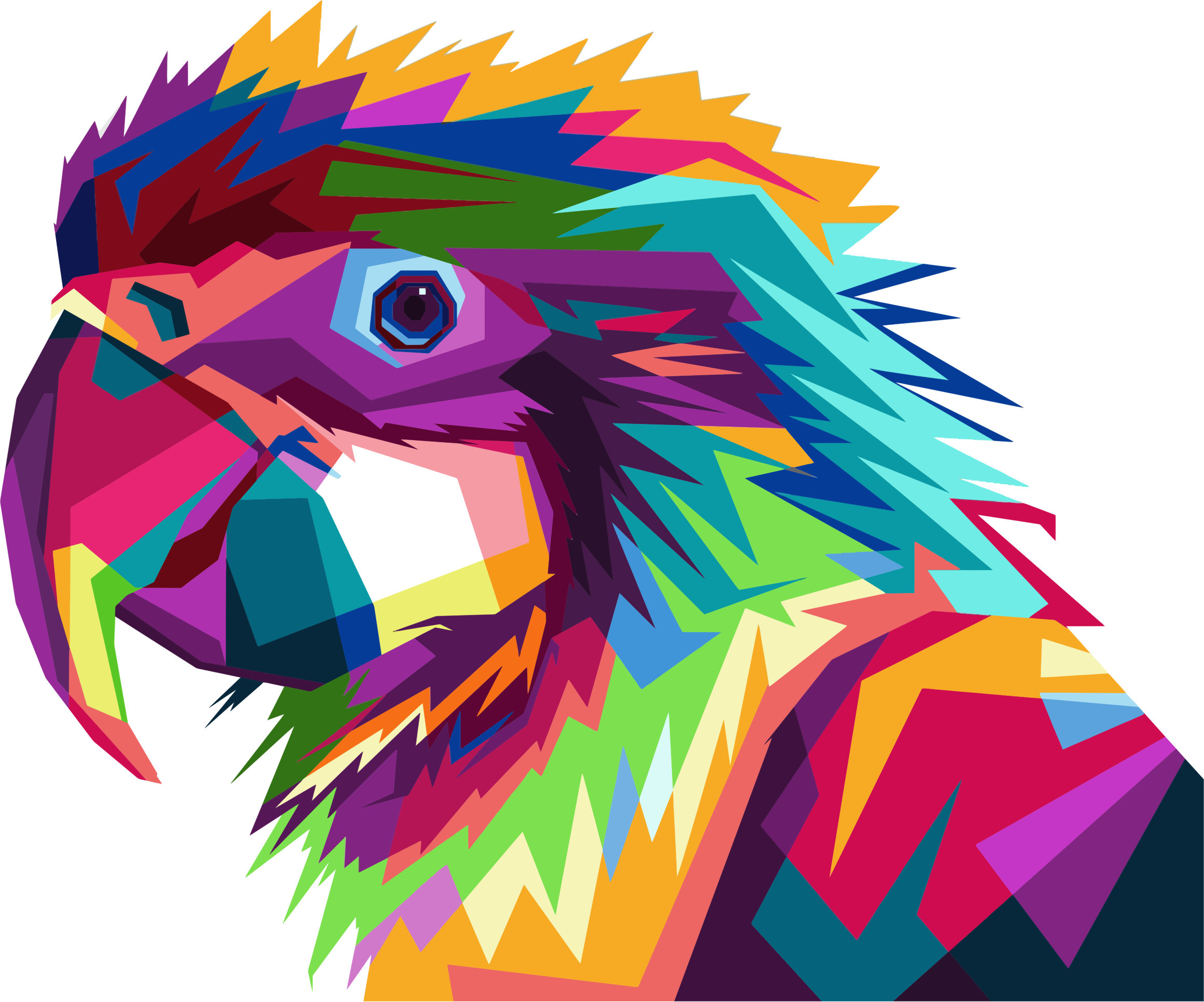 Big Image - Pop Art Illustration Bird (2320x1931), Png Download