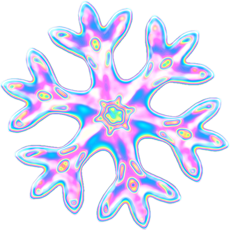 Emoji Snow Snowflake Holographic (1024x1024), Png Download