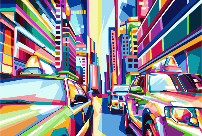 Geometric City Pop Art By Rizkydwi123 - City Pop Art (788x530), Png Download