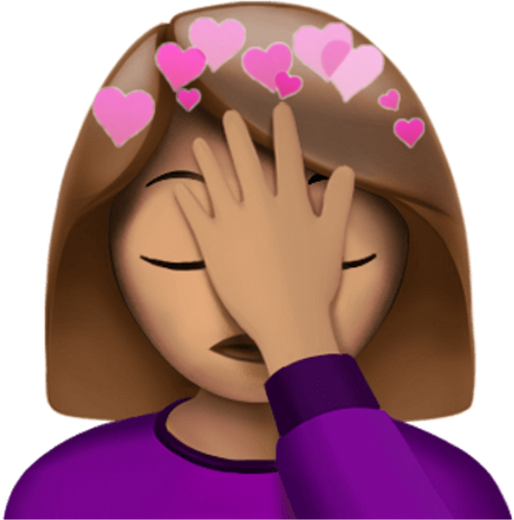 Facepalm Stickers Girl Heart Heartcrown Pink Pinkhearts - Emoji Con La Mano En La Cara (1024x1024), Png Download