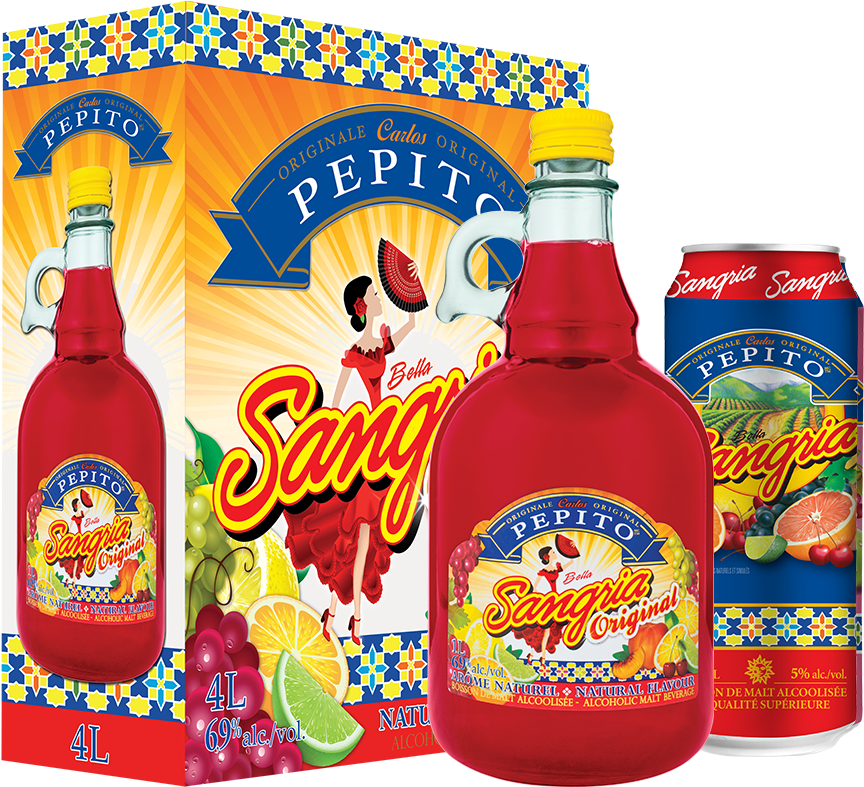 Pepito Sangria Group Shot - Glass Bottle (940x940), Png Download