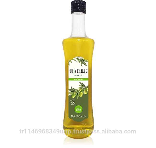 Pure Olive Oil - Glass Bottle (650x620), Png Download