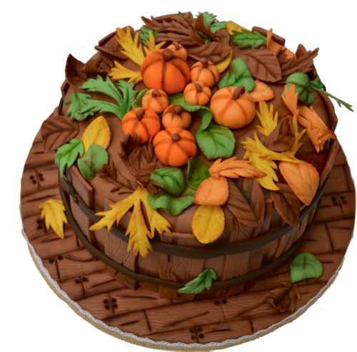 Changing Colour Leaves Cake - Chocolate Cake (600x516), Png Download