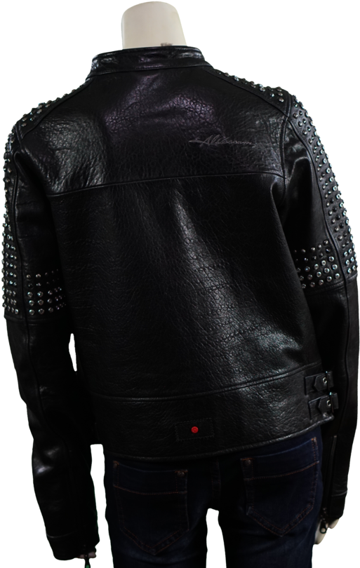 Studded Leather Jacket - Leather Jacket (800x925), Png Download