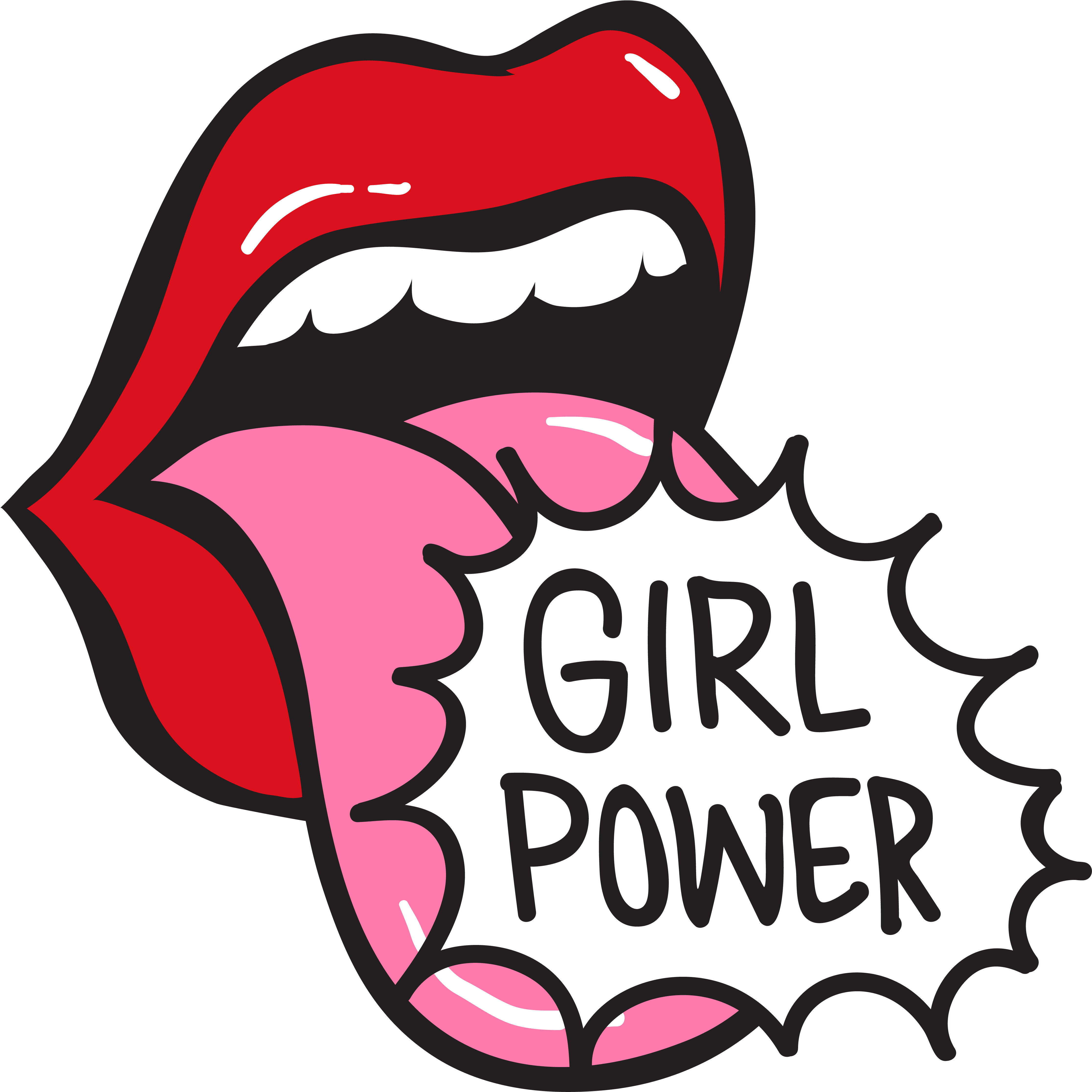 Girl Power 21 Tongue Pink - Drawing Girl Power (5000x5000), Png Download