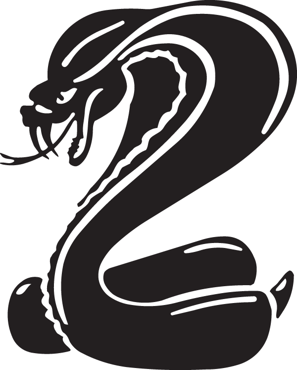 600 X 746 2 - Black And White Cartoon Cobra (600x746), Png Download