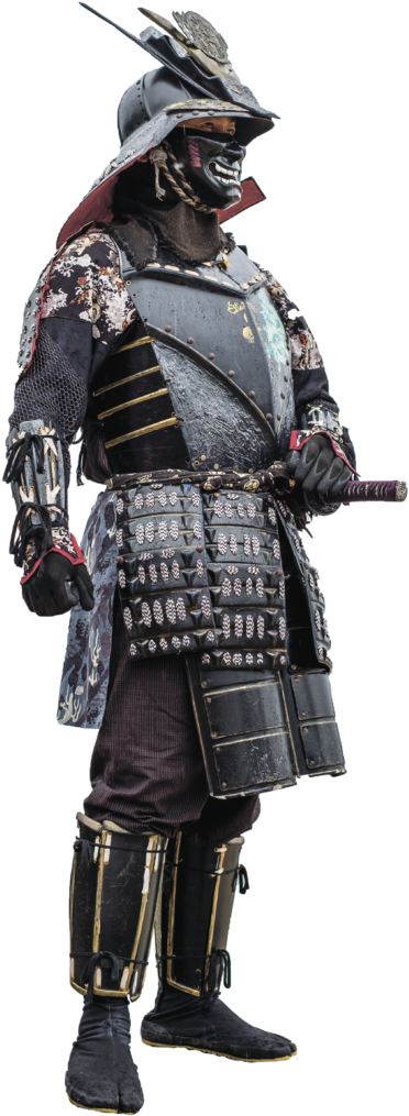 Samurai Leaders Or Feudal Lords Wore Decorative Helmets - Japanese Warriors (399x1024), Png Download