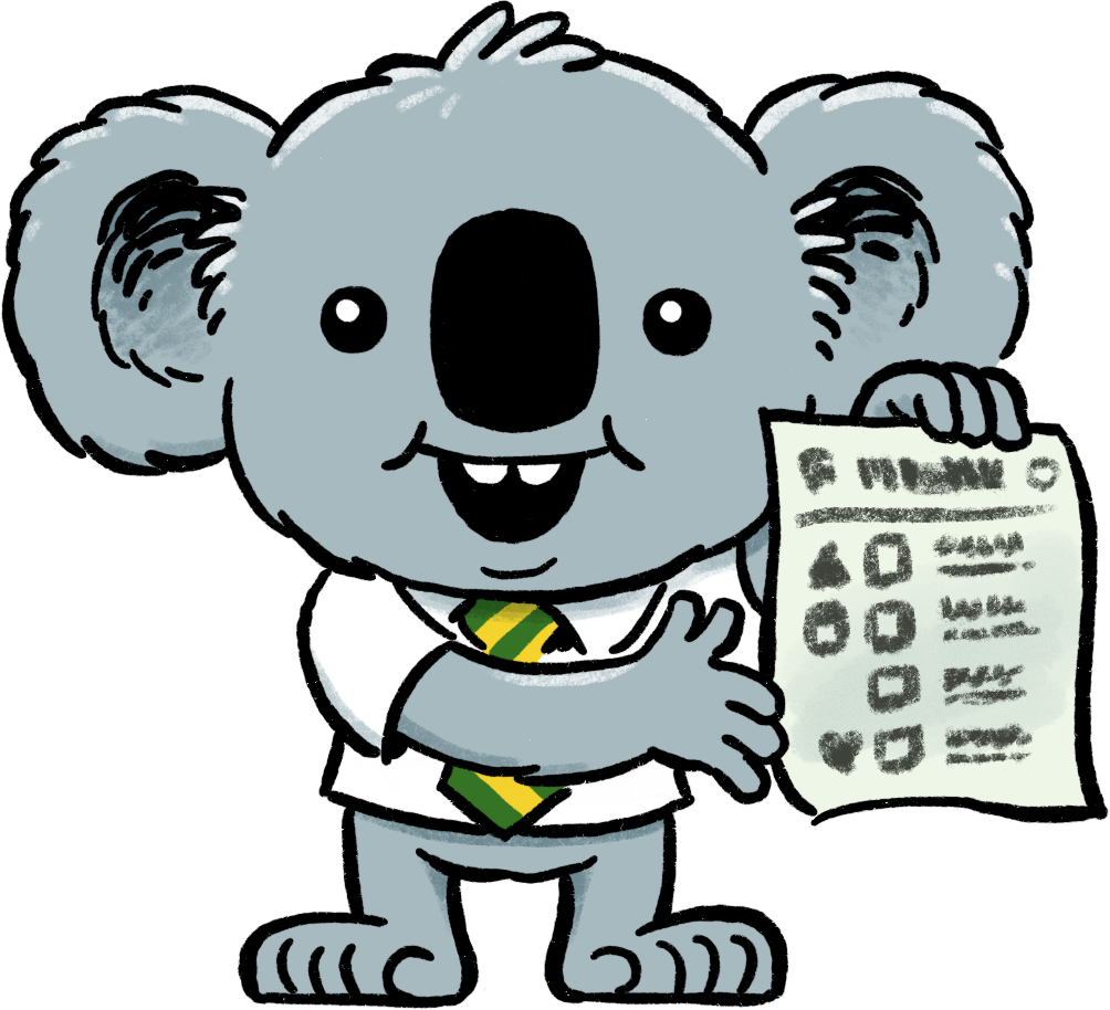 Dennis The Election Koala Shows You A Green Ballot - Cartoon (1004x914), Png Download
