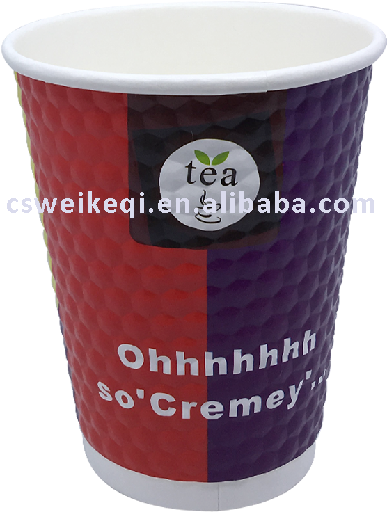 Hot Insulated Double Wall Ripple Paper Coffee Cup, - Cup (950x950), Png Download