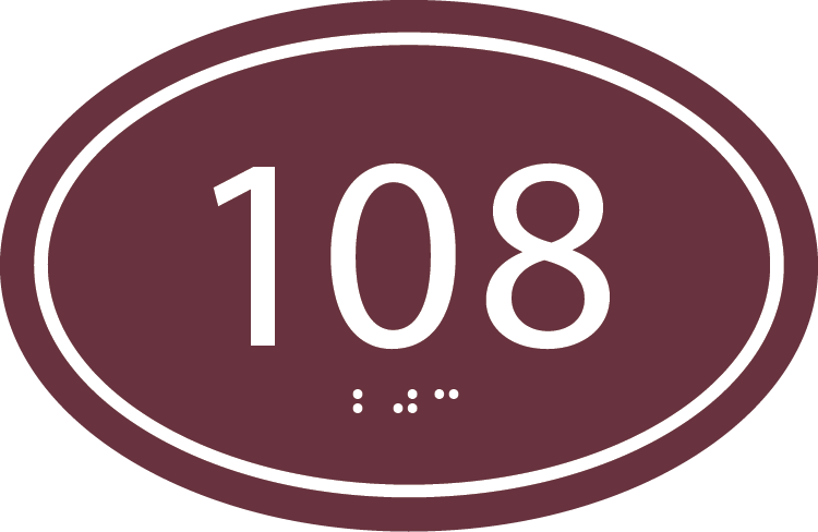 Oval Ada Room Number Sign With Border - Circle (750x488), Png Download