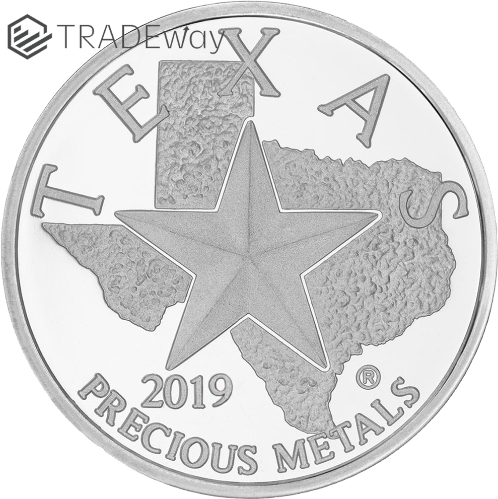 Tw 2019 Texas Silver Round Obverse - 2019 Texas Silver Round (1000x1000), Png Download