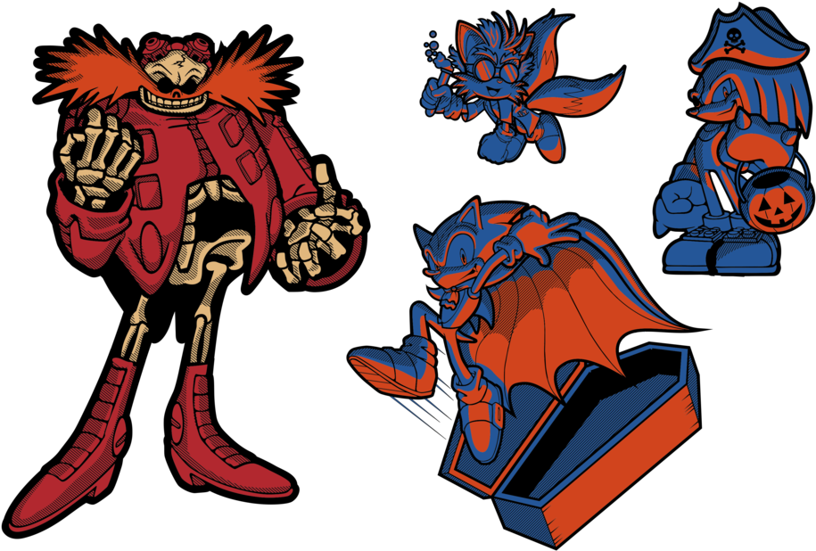 Sonic Halloween - Cartoon (1000x662), Png Download