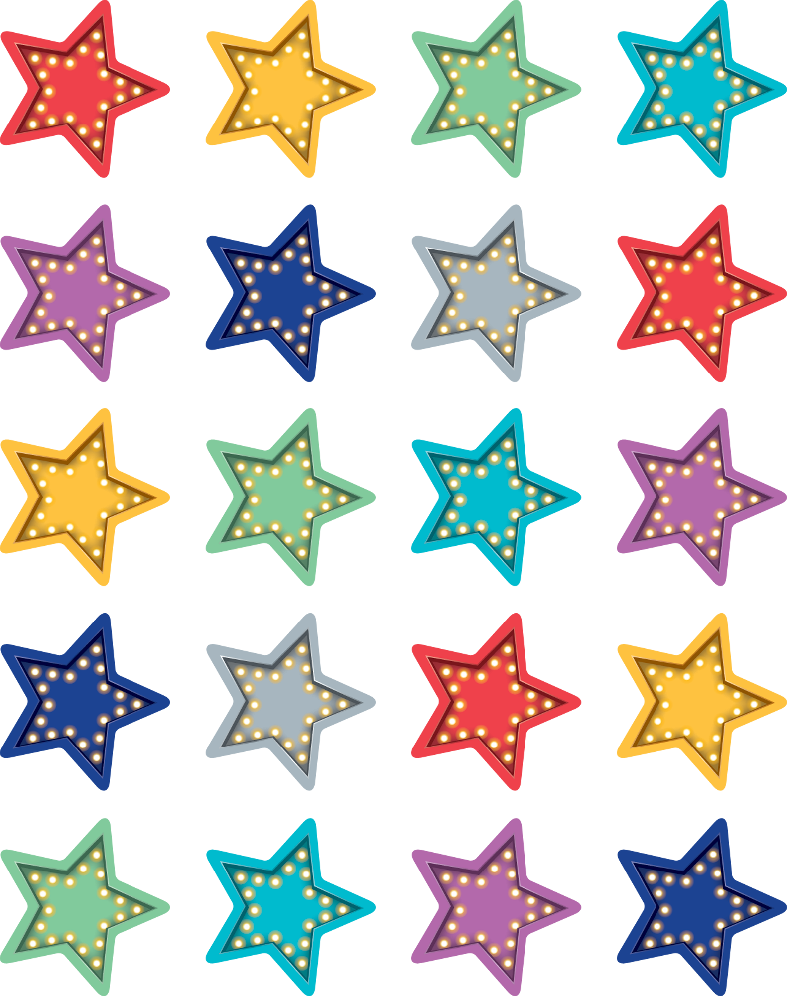 Marquee Stars Stickers - Die Cutting (1580x2000), Png Download