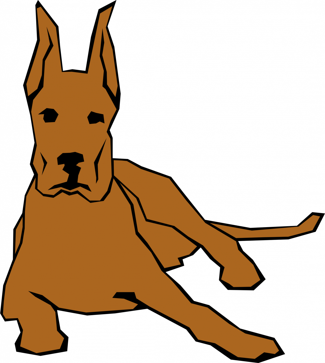 Large Size Of How To Draw A Simple Picture Of Dog Using - Moving Clipart Of Dog (1084x1208), Png Download