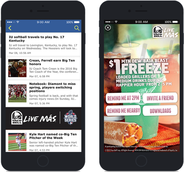 Mobile App Advertising Examples - Taco Bell (730x583), Png Download