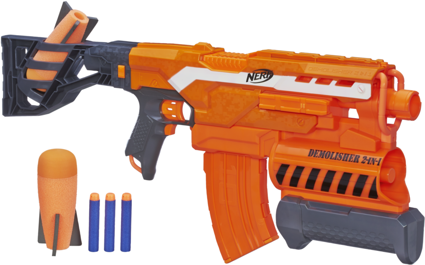 Nerf N Strike Elite Demolisher 2 In 1 Blaster - Nerf N Strike Elite (900x590), Png Download