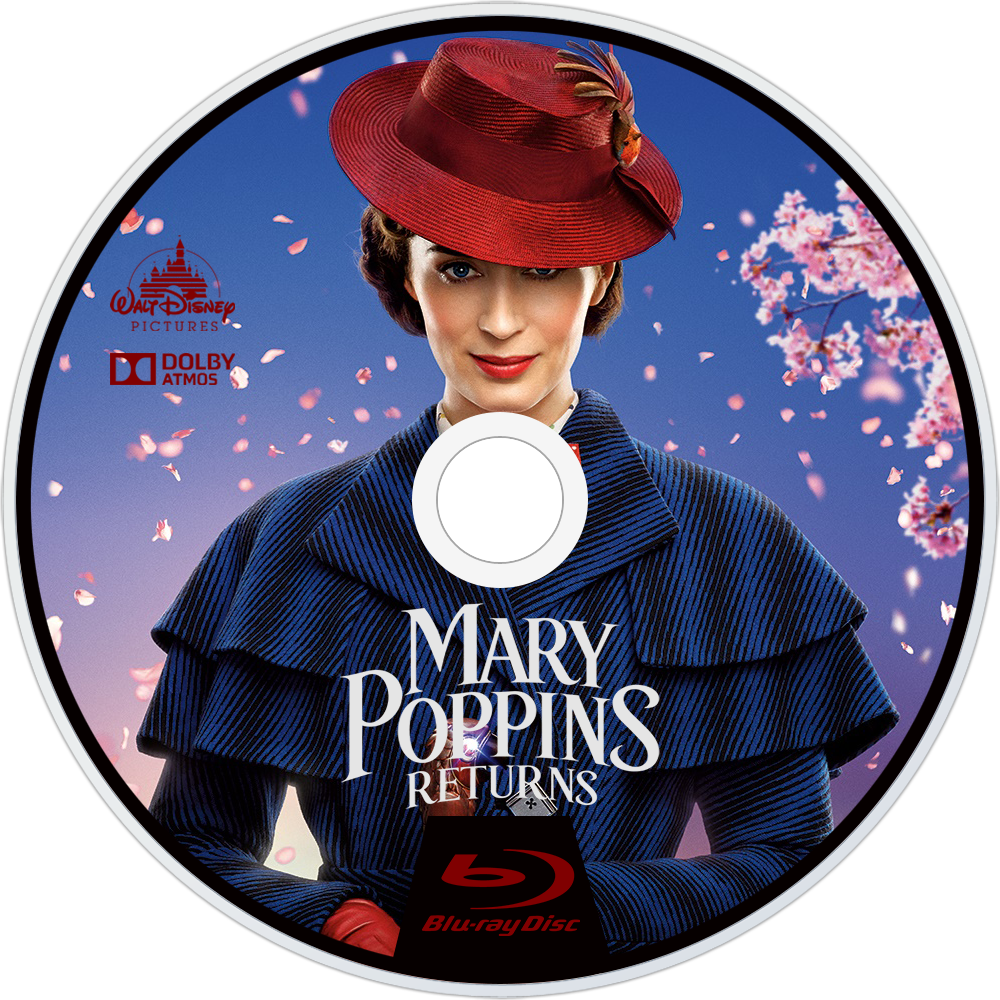 Mary Poppins Returns Bluray Disc Image - Mary Poppins Returns (1000x1000), Png Download