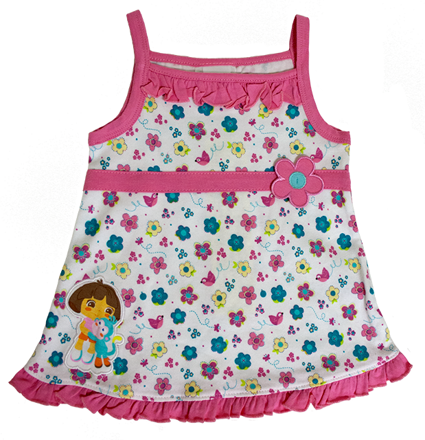 Baby Dora Explorer Adorable Infant Dress & Bloomers - Pattern (619x640), Png Download