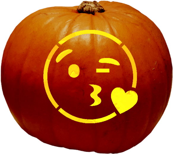 Wink N Kiss Emoji - Jack-o'-lantern (690x690), Png Download