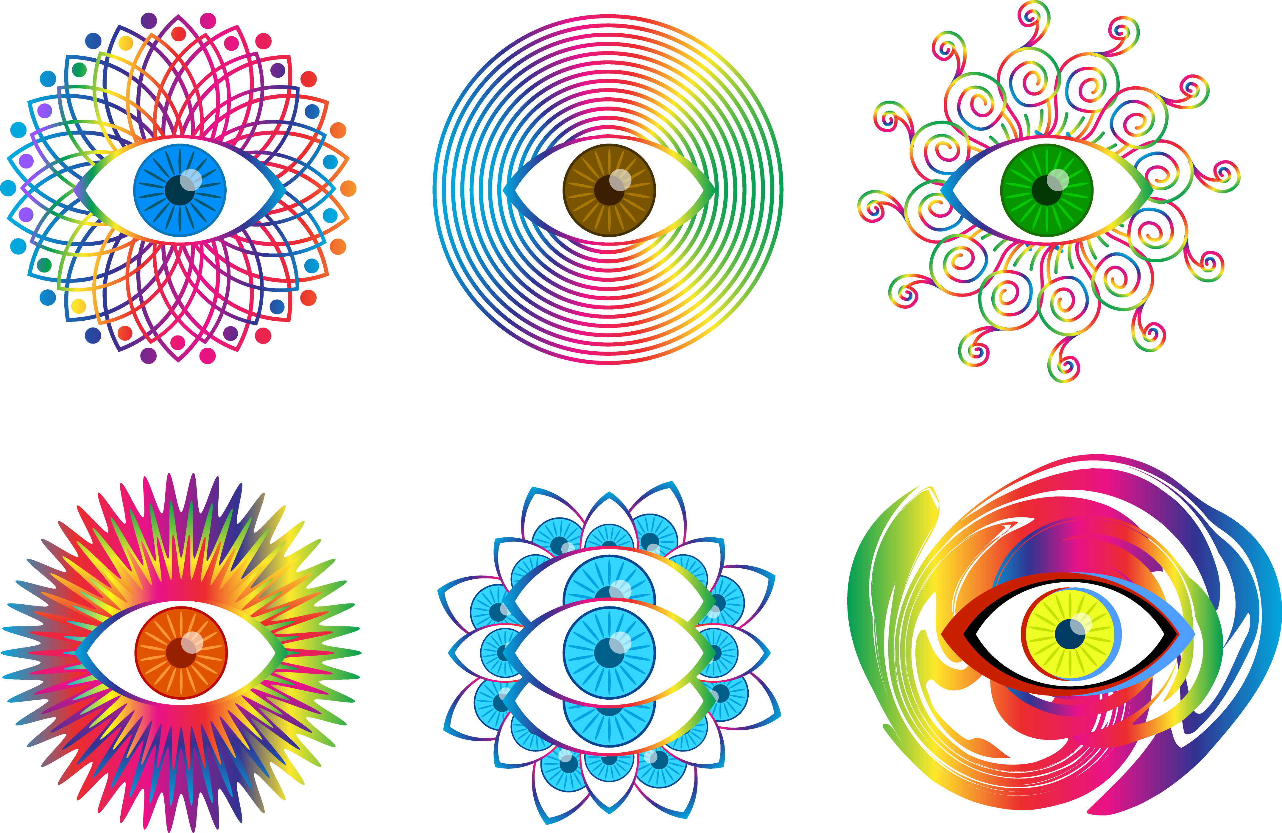 Lysergic Acid Diethylamide Psychedelic Eyeballs Clipart - Psychedelic Eye Png (4305x2798), Png Download