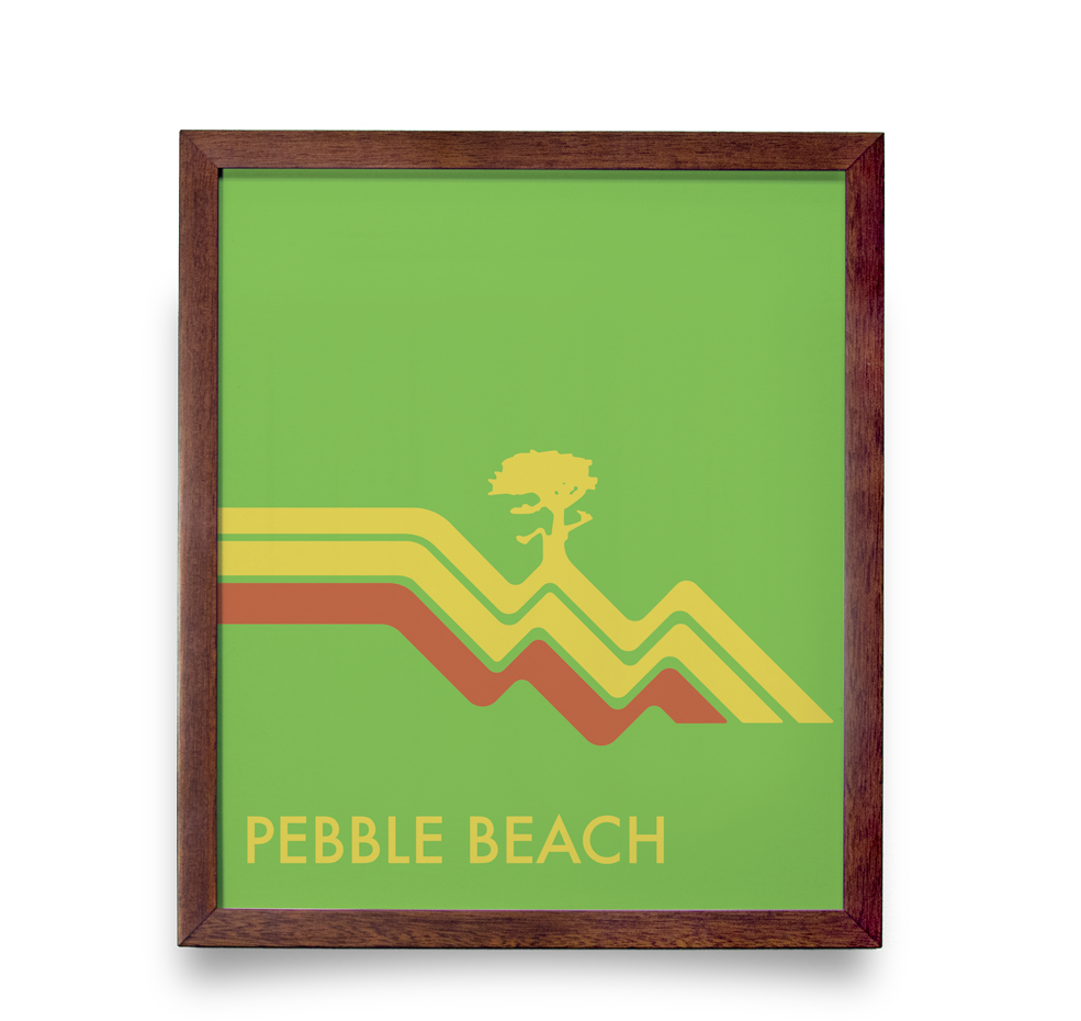 Pebble Beach Waves Green Giclée Print - Black And White Gala (989x989), Png Download