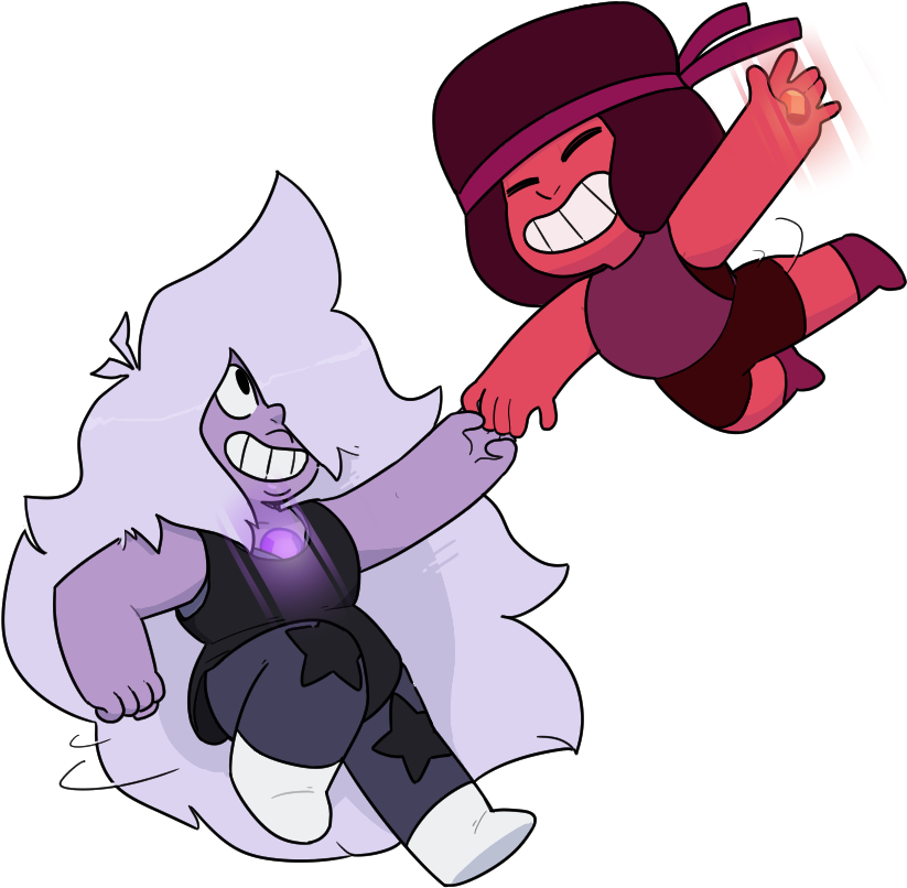 Attack The Light Pink Purple Fictional Character Mammal - Steven Universe Ruby And Amethyst Fusion (918x904), Png Download