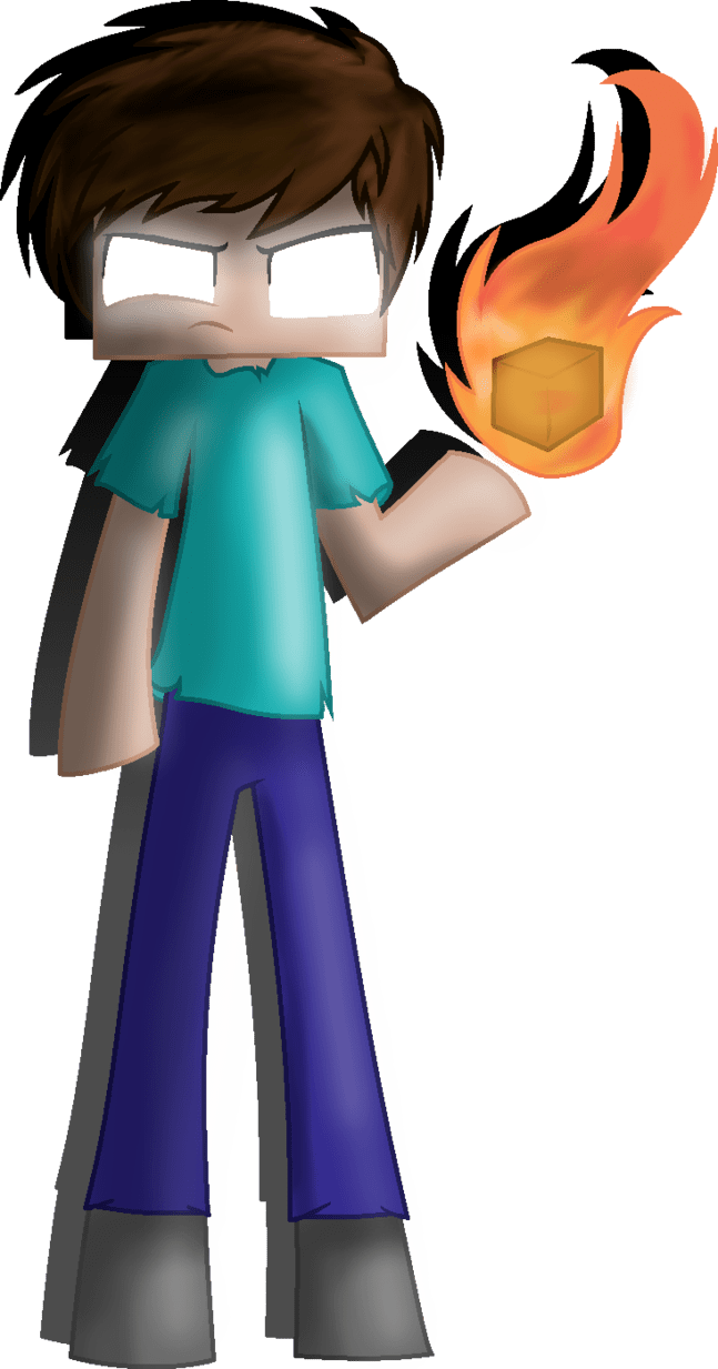 Herobrine Cartoon (647x1233), Png Download