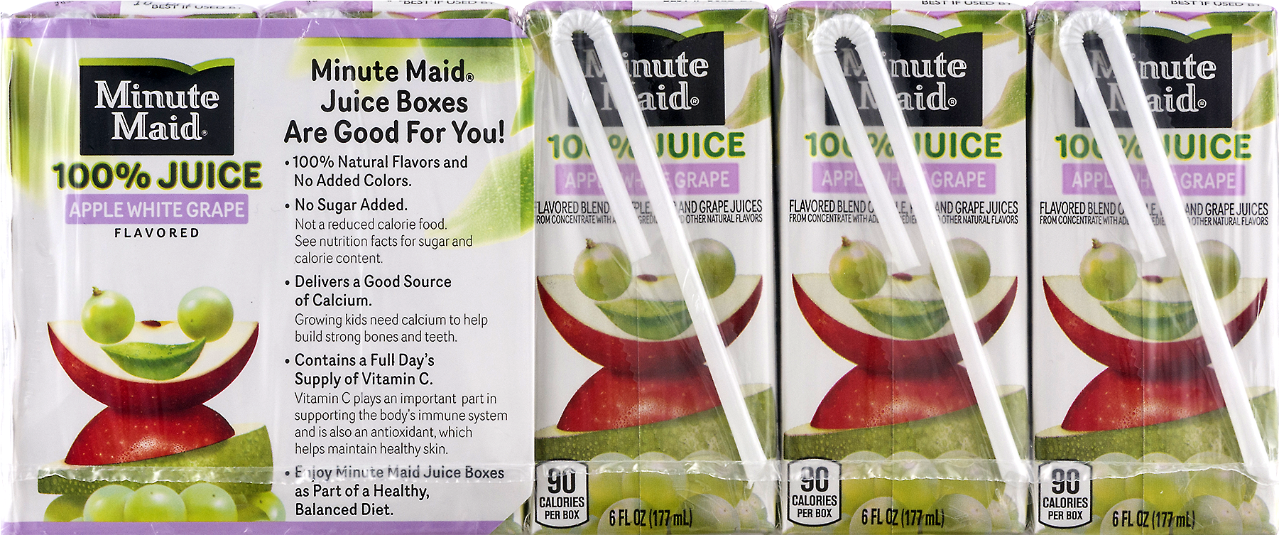 Minute Maid 100% Apple White Grape Juice, 6 Fl - Minute Maid (1800x1800), Png Download