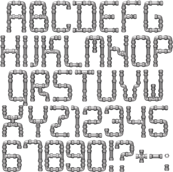 Pipe Font (595x593), Png Download