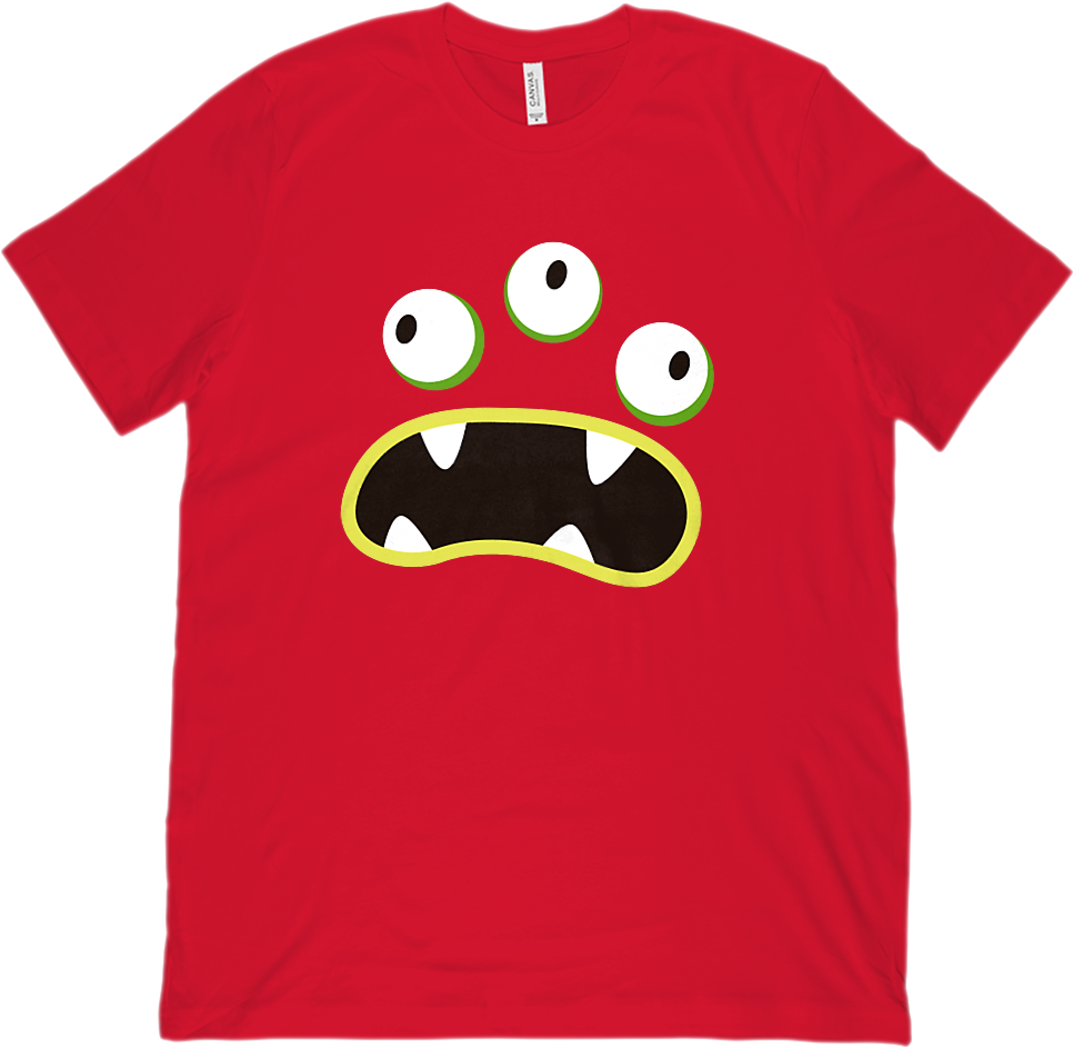 Triple Eyed Monster Teeth - T-shirt (1000x1000), Png Download
