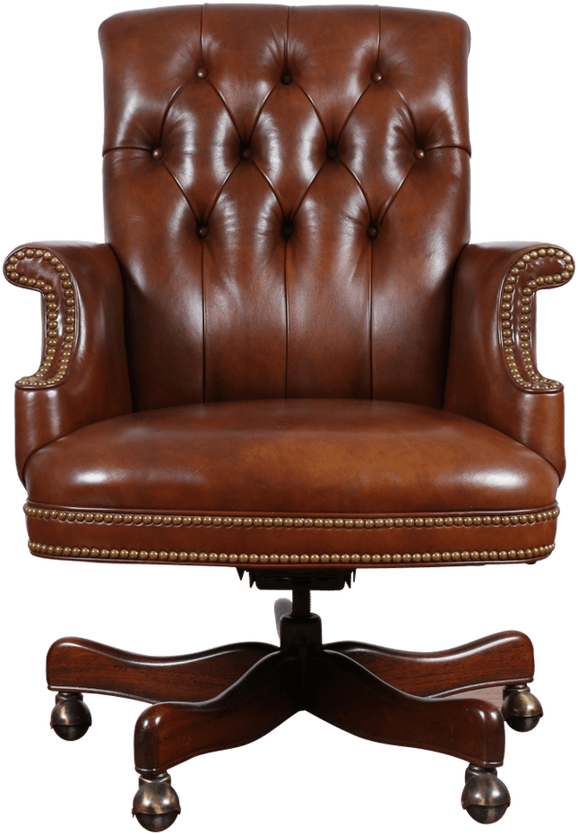 Brown Leather Executive Office Chair - Office Chair (970x1000), Png Download
