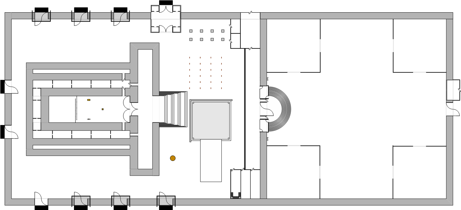 Temple Sketch2 - Diagram Of Bais Hamikdash (1500x703), Png Download