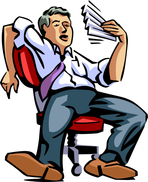 Vector Illustration Of Exhausted Businessman Catches - Erschöpft Clipart Kostenlos (571x700), Png Download