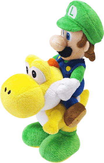 Luigi & Yoshi 20cm Plush - Luigi Riding Yoshi Plush (600x600), Png Download