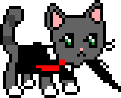Receptionist Cat - Pixel Base Cat (560x570), Png Download