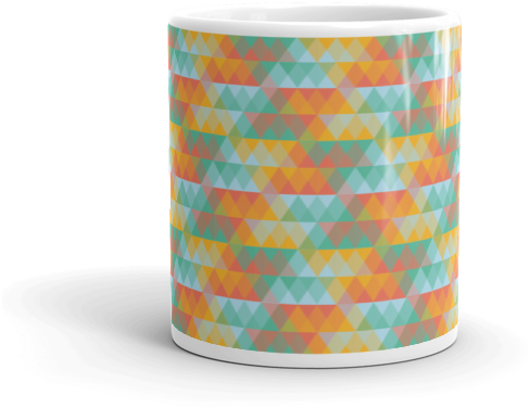 Multi Colored Abstract Triangle Geometric Pattern Mug - Ceramic (600x600), Png Download