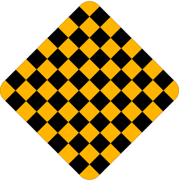 Pedestrian Yellow Traffic Signs And Lights Pavement (593x600), Png Download