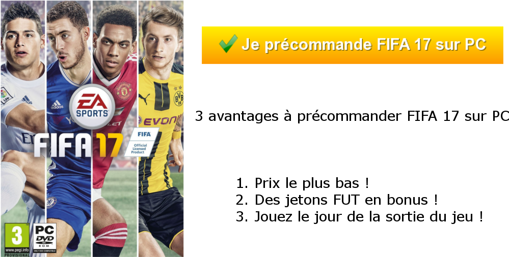 Précommandez Fifa 17 Sur Pc - Gra Komputerowa Fifa 17 (1080x600), Png Download