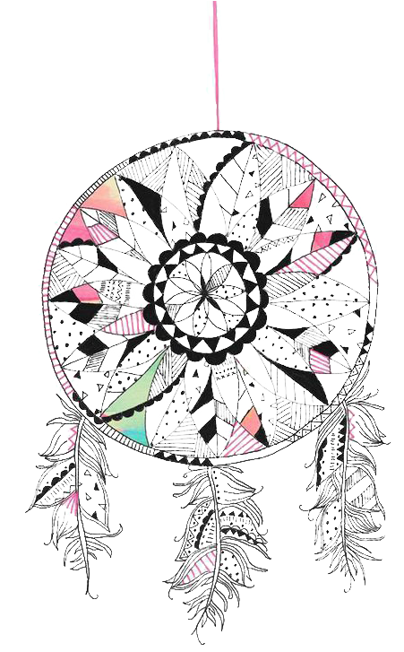 Art Printmaking Illustrator Illustration - Transparent Dream Catcher Flower Art (564x805), Png Download