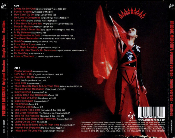 Freddie Mercury Original Version - Freddie Mercury Original Version Single Version Rarities (599x599), Png Download