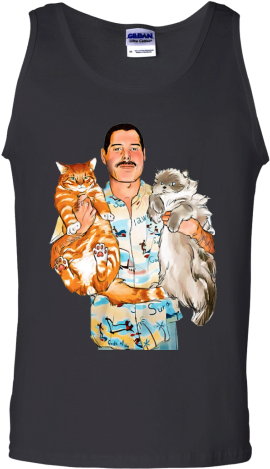 Freddie Mercury With His Cats Shirt - Shirt (960x960), Png Download