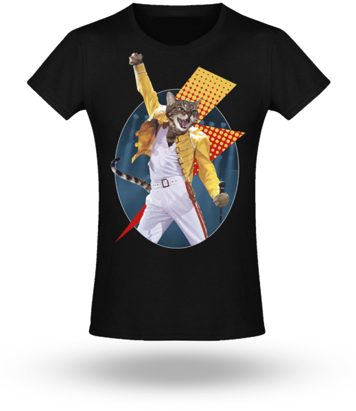 Freddie Purrcury - Girly Tee - " - Active Shirt (519x599), Png Download